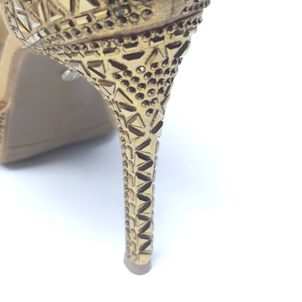 Thalia Sodi Chacey Gold Embellished T-Strap Platform Sandals Women’s 7W - Picture 8 of 12